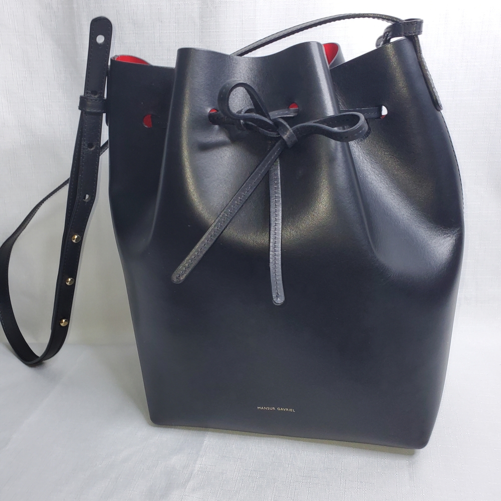 Mansur Gavriel Black and Red Shoulder Bag